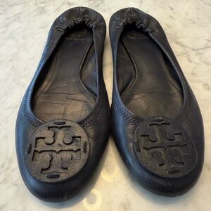Tory Burch Black Leather Flats